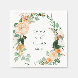 Serviette En Papier Botanique Boho verte feuille Mariage personnalisé