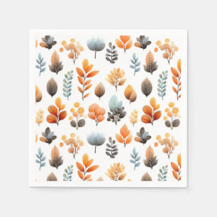 Serviette En Papier Botanique de feuilles d'automne aquarelle pour Tha