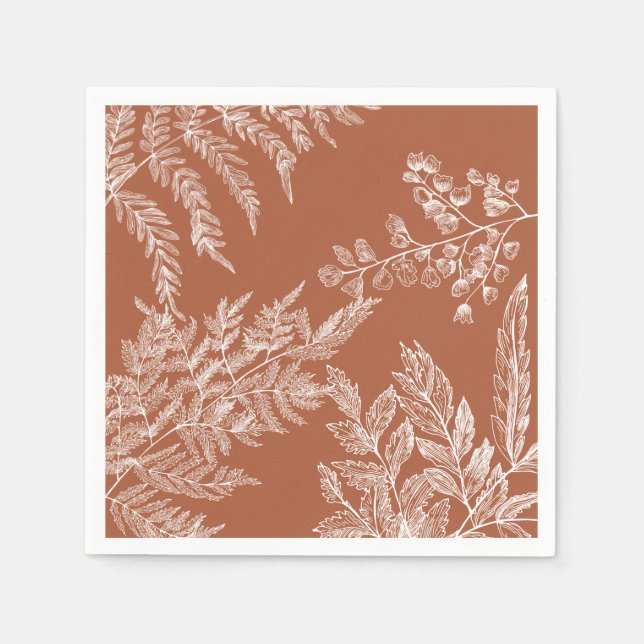 Serviette en papier botanique de mariage à motif d (Devant)
