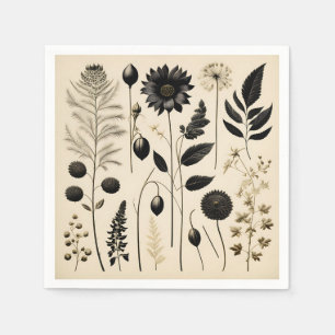 Serviette En Papier Botanique florale intemporelle