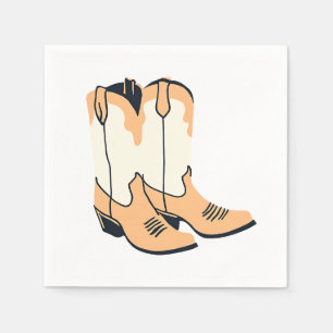 Serviette En Papier Bottes de cow-boy marron