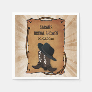 Serviette En Papier bottes de cowboy occident serviettes mariages pers