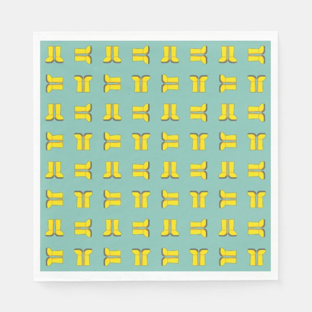 Serviette En Papier Bottes de pluie jaunes en caoutchouc (Devant)