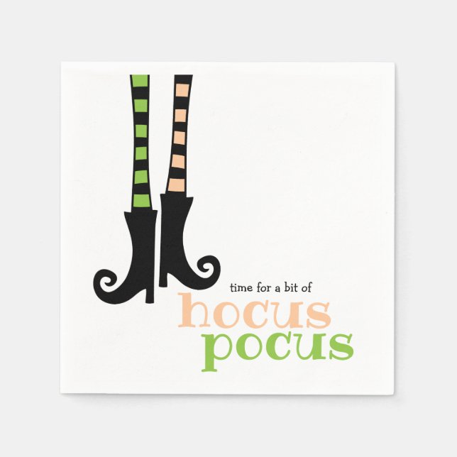Serviette En Papier Bottes de sorcières mignonnes Hocus Pocus Hallowee (Devant)
