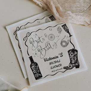 Serviette En Papier Bottes et Bridal Shower Country Western pétillant
