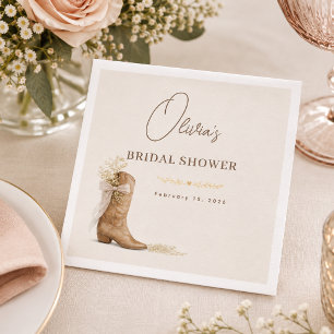 Serviette En Papier Bottes et Brunch Ruban Floral Baby Shower