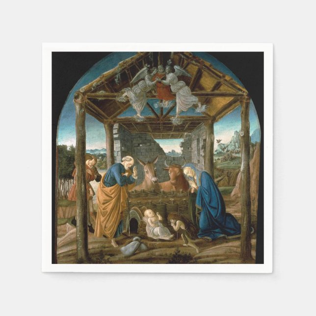 Serviette En Papier Botticelli - La Nativité (Devant)