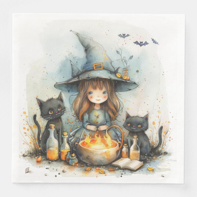 Serviette En Papier Bouche Whimsical à l'aquarelle mignonne pour décou (Devant)