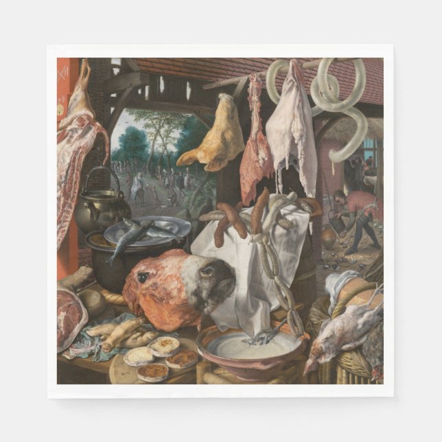 Serviette En Papier Boucher's Stall (par Pieter Aertsen) (Devant)