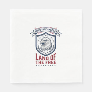 Serviette En Papier Bouclier Américain Patriotique Aigle Chemise Vinta