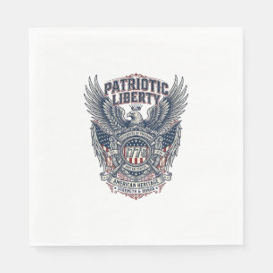 Serviette En Papier Bouclier de bataille patriotique 1776 Sym inspiré 