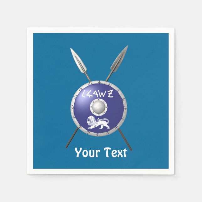 Serviette En Papier Bouclier Maccabee Et Paroles (Devant)