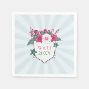 Serviette En Papier Bouclier monogramme floral