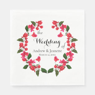 Serviette En Papier Bougainvillea Mariage à fleurs serviettes