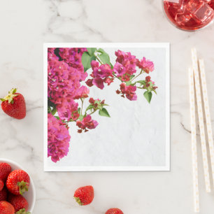 Serviette En Papier Bougainvilliers Floral Méditerranée Grecque