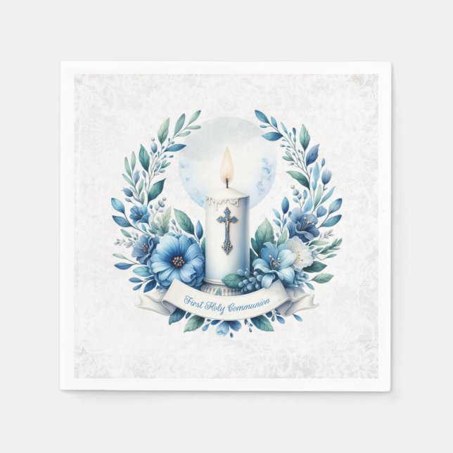 Serviette En Papier Bougie Communion Première communion sainte (Devant)