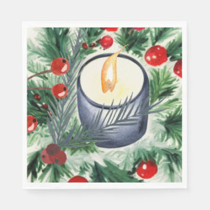 Serviette En Papier Bougie de Noël