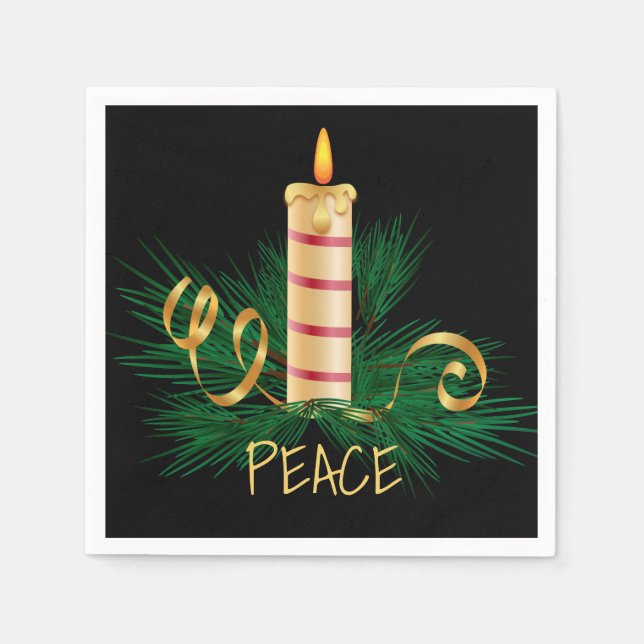 Serviette En Papier Bougie de Noël (Devant)