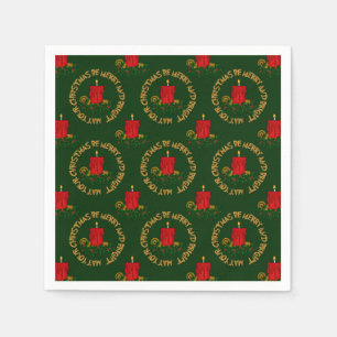 Serviette En Papier Bougie de Noël Rouge-Joyeux