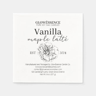 Serviette En Papier Bougie en cire de soja étiquette Fleur Parfum Vani
