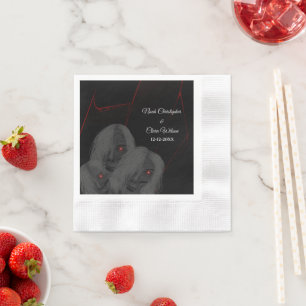 Serviette En Papier Bougie Gothique Fantômes Noirs - Halloween Sombre