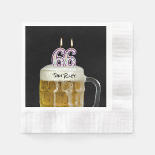 Serviette En Papier Bougies à 66e anniversaire en bière