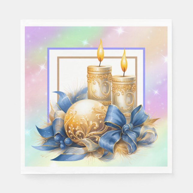 Serviette En Papier Bougies de Noël (Devant)