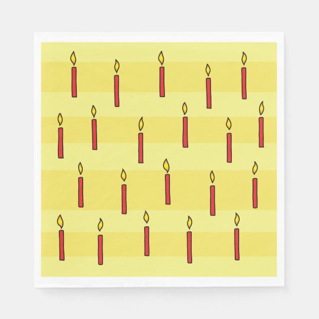 Serviette En Papier Bougies lumineuses Fête d'anniversaire (Devant)