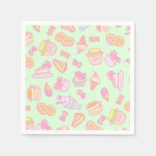 Serviette En Papier Boulangerie et boissons vertes