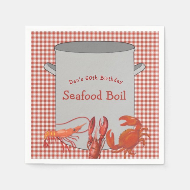 Serviette En Papier Boule de fruits de mer personnalisée (Devant)