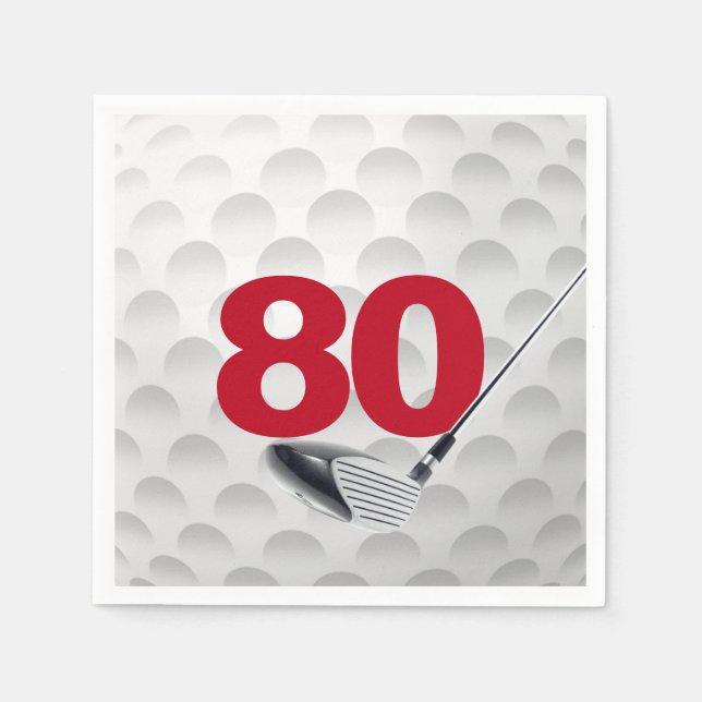 Serviette En Papier Boule de golf 80e anniversaire (Devant)