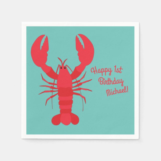 Serviette En Papier Boule de homard Anniversaire Fête Enfants mignons (Devant)