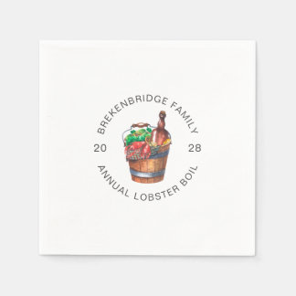Serviette En Papier Boule de homard Document annuel de fête d'été fami