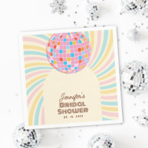 Boule disco rose rétro Groovy Bohème Shower de mar