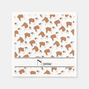 Serviette En Papier Bouledogue blanc nommé personnalisé