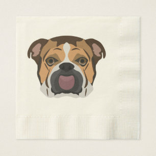 Serviette En Papier Bouledogue de l'anglais d'illustration