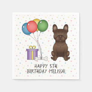 Serviette En Papier Bouledogue français au chocolat Anniversaire de ch