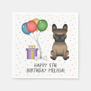 Serviette En Papier Bouledogue Français Bringé Anniversaire Dessin Ani