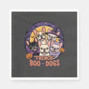Serviette En Papier Bouledogue français Halloween Boo Dogs Vector