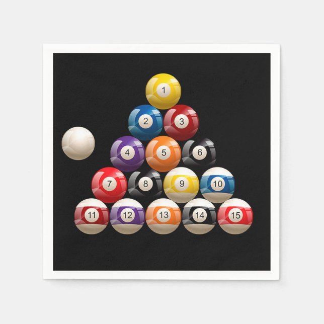 Serviette En Papier Boules de billard pyramidales (Devant)