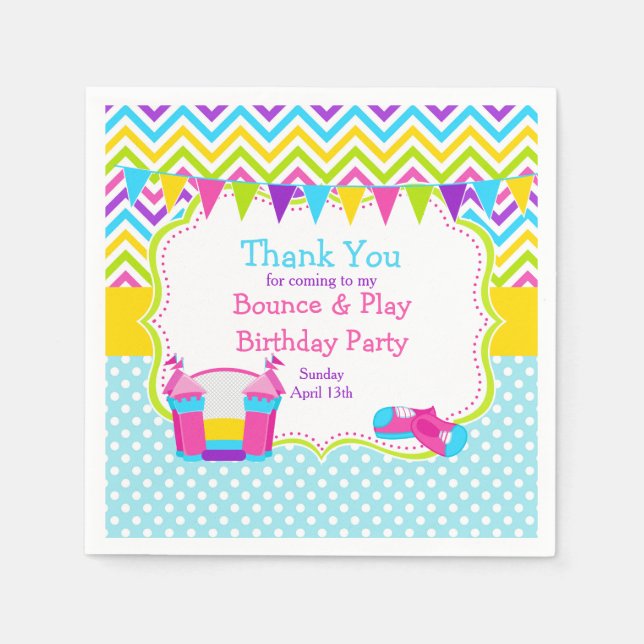 Serviette En Papier Bounce House Bouncy Castle Anniversaire (Devant)