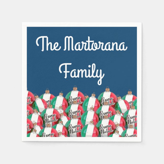 Serviette En Papier Bouon Natale Drapeau Italien Ornements serviettes (Devant)