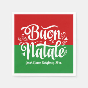 Serviette En Papier Bouon personnalisé Natale Italien Joyeux Noël