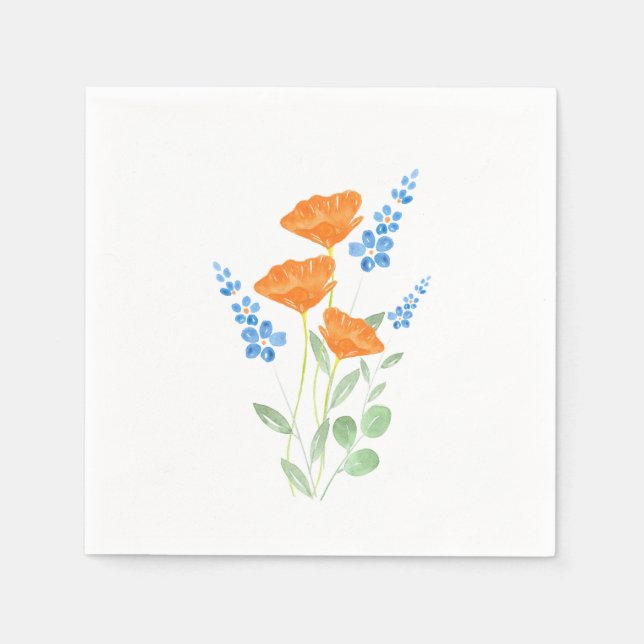 Serviette En Papier Bouquet d'aquarelle à trois pépites (Devant)