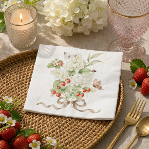 Serviette En Papier Bouquet de Fête Jardin Floral aux Fraises