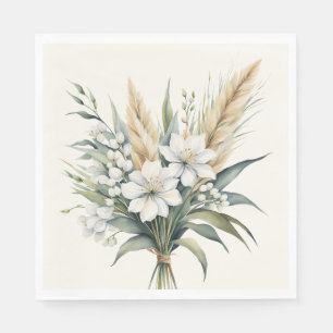 Serviette En Papier Bouquet de fleurs d'aquarelle