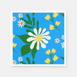 Serviette En Papier Bouquet de fleurs d'été en bleu