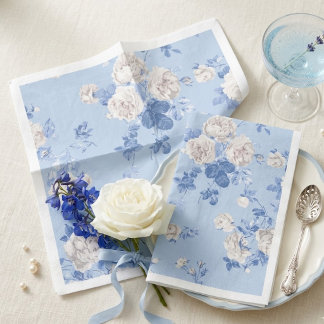 Serviette En Papier Bouquet de fleurs sauvages bleues pour la fête de 