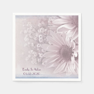 Serviette En Papier bouquet de marguerite rose