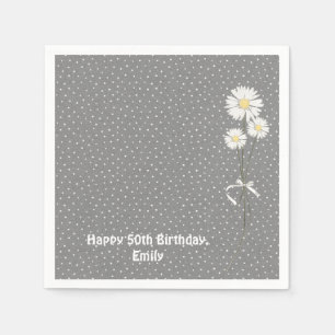 Serviette En Papier bouquet de marguerite sur des points d'épingles